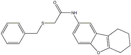 2-benzylsulfanyl-N-(6,7,8,9-tetrahydrodibenzofuran-2-yl)acetamide Structure