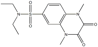 N,N-diethyl-1,4-dimethyl-2,3-dioxoquinoxaline-6-sulfonamide Struktur