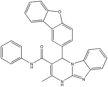 4-dibenzofuran-2-yl-2-methyl-N-phenyl-1,4-dihydropyrimido[1,2-a]benzimidazole-3-carboxamide 化学構造式