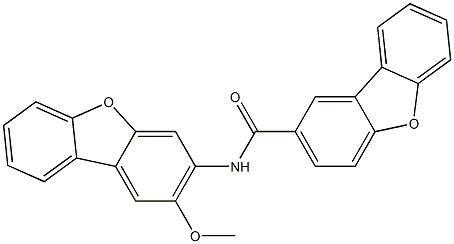 N-(2-methoxydibenzofuran-3-yl)dibenzofuran-2-carboxamide 化学構造式