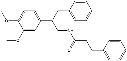 N-[2-(3,4-dimethoxyphenyl)-3-phenylpropyl]-3-phenylpropanamide Struktur