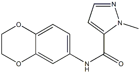 N-(2,3-dihydro-1,4-benzodioxin-6-yl)-2-methylpyrazole-3-carboxamide Struktur