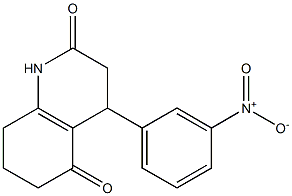 4-(3-nitrophenyl)-1,3,4,6,7,8-hexahydroquinoline-2,5-dione 化学構造式