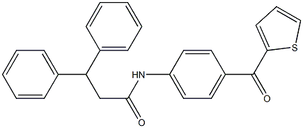 3,3-diphenyl-N-[4-(thiophene-2-carbonyl)phenyl]propanamide,,结构式