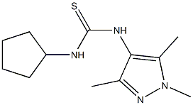 1-cyclopentyl-3-(1,3,5-trimethylpyrazol-4-yl)thiourea Structure