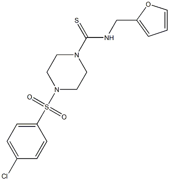 4-(4-chlorophenyl)sulfonyl-N-(furan-2-ylmethyl)piperazine-1-carbothioamide Structure