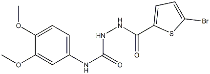 1-[(5-bromothiophene-2-carbonyl)amino]-3-(3,4-dimethoxyphenyl)urea Structure