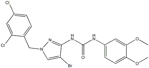 1-[4-bromo-1-[(2,4-dichlorophenyl)methyl]pyrazol-3-yl]-3-(3,4-dimethoxyphenyl)urea Structure