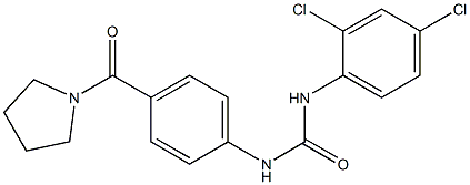 1-(2,4-dichlorophenyl)-3-[4-(pyrrolidine-1-carbonyl)phenyl]urea 化学構造式