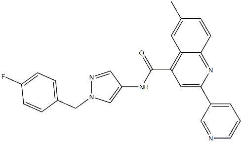  N-[1-[(4-fluorophenyl)methyl]pyrazol-4-yl]-6-methyl-2-pyridin-3-ylquinoline-4-carboxamide