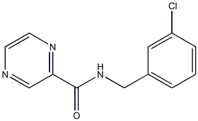 N-[(3-chlorophenyl)methyl]pyrazine-2-carboxamide,,结构式