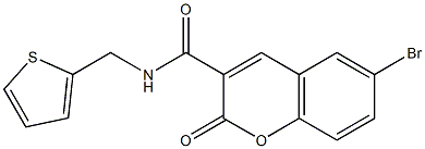 6-bromo-2-oxo-N-(thiophen-2-ylmethyl)chromene-3-carboxamide Structure