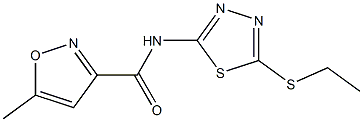 N-(5-ethylsulfanyl-1,3,4-thiadiazol-2-yl)-5-methyl-1,2-oxazole-3-carboxamide 化学構造式