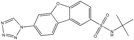 N-tert-butyl-7-(tetrazol-1-yl)dibenzofuran-2-sulfonamide 化学構造式