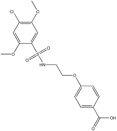 4-[2-[(4-chloro-2,5-dimethoxyphenyl)sulfonylamino]ethoxy]benzoic acid Structure