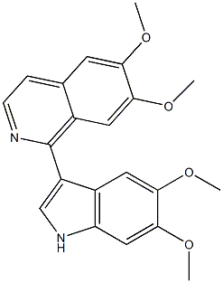 1-(5,6-dimethoxy-1H-indol-3-yl)-6,7-dimethoxyisoquinoline 化学構造式