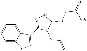 2-[[5-(1-benzothiophen-3-yl)-4-prop-2-enyl-1,2,4-triazol-3-yl]sulfanyl]acetamide 结构式