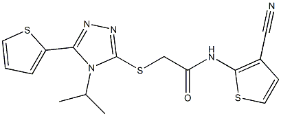 N-(3-cyanothiophen-2-yl)-2-[(4-propan-2-yl-5-thiophen-2-yl-1,2,4-triazol-3-yl)sulfanyl]acetamide Structure