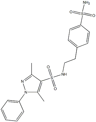 3,5-dimethyl-1-phenyl-N-[2-(4-sulfamoylphenyl)ethyl]pyrazole-4-sulfonamide Structure