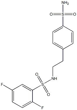 2,5-difluoro-N-[2-(4-sulfamoylphenyl)ethyl]benzenesulfonamide,,结构式