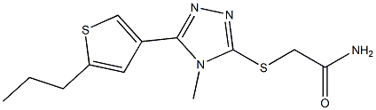 2-[[4-methyl-5-(5-propylthiophen-3-yl)-1,2,4-triazol-3-yl]sulfanyl]acetamide 结构式