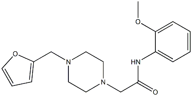 2-[4-(furan-2-ylmethyl)piperazin-1-yl]-N-(2-methoxyphenyl)acetamide,,结构式