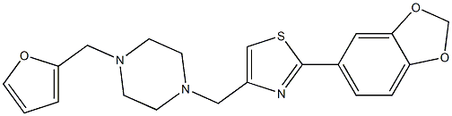 2-(1,3-benzodioxol-5-yl)-4-[[4-(furan-2-ylmethyl)piperazin-1-yl]methyl]-1,3-thiazole Structure