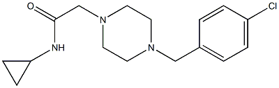 2-[4-[(4-chlorophenyl)methyl]piperazin-1-yl]-N-cyclopropylacetamide Struktur