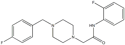 N-(2-fluorophenyl)-2-[4-[(4-fluorophenyl)methyl]piperazin-1-yl]acetamide Structure