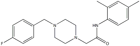 N-(2,4-dimethylphenyl)-2-[4-[(4-fluorophenyl)methyl]piperazin-1-yl]acetamide 化学構造式