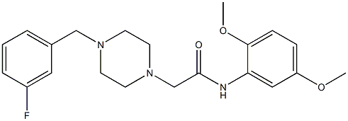 N-(2,5-dimethoxyphenyl)-2-[4-[(3-fluorophenyl)methyl]piperazin-1-yl]acetamide Struktur