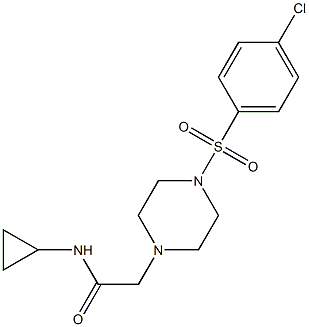 2-[4-(4-chlorophenyl)sulfonylpiperazin-1-yl]-N-cyclopropylacetamide Structure