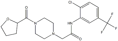 N-[2-chloro-5-(trifluoromethyl)phenyl]-2-[4-(oxolane-2-carbonyl)piperazin-1-yl]acetamide Structure