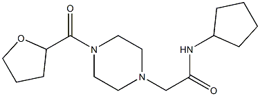 N-cyclopentyl-2-[4-(oxolane-2-carbonyl)piperazin-1-yl]acetamide Structure