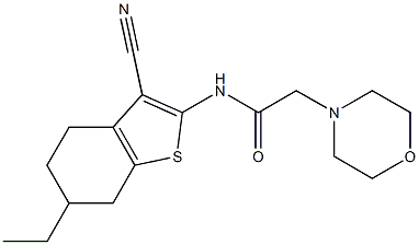 N-(3-cyano-6-ethyl-4,5,6,7-tetrahydro-1-benzothiophen-2-yl)-2-morpholin-4-ylacetamide Structure