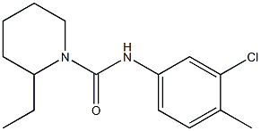 N-(3-chloro-4-methylphenyl)-2-ethylpiperidine-1-carboxamide,,结构式