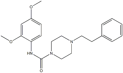 N-(2,4-dimethoxyphenyl)-4-(2-phenylethyl)piperazine-1-carboxamide 化学構造式