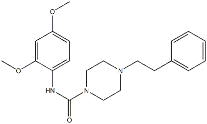 N-(2,4-dimethoxyphenyl)-4-(2-phenylethyl)piperazine-1-carboxamide,,结构式