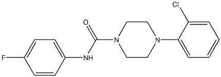 4-(2-chlorophenyl)-N-(4-fluorophenyl)piperazine-1-carboxamide Struktur