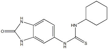 1-cyclohexyl-3-(2-oxo-1,3-dihydrobenzimidazol-5-yl)thiourea,,结构式