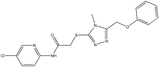 N-(5-chloropyridin-2-yl)-2-[[4-methyl-5-(phenoxymethyl)-1,2,4-triazol-3-yl]sulfanyl]acetamide Struktur