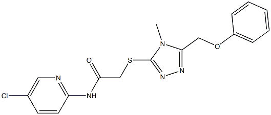 N-(5-chloropyridin-2-yl)-2-[[4-methyl-5-(phenoxymethyl)-1,2,4-triazol-3-yl]sulfanyl]acetamide Structure