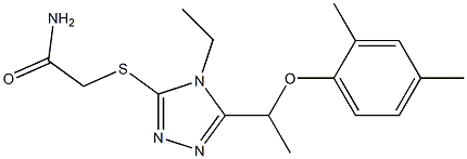 2-[[5-[1-(2,4-dimethylphenoxy)ethyl]-4-ethyl-1,2,4-triazol-3-yl]sulfanyl]acetamide 结构式
