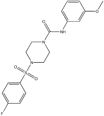 4-(4-fluorophenyl)sulfonyl-N-(3-methoxyphenyl)piperazine-1-carboxamide Struktur