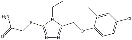 2-[[5-[(4-chloro-2-methylphenoxy)methyl]-4-ethyl-1,2,4-triazol-3-yl]sulfanyl]acetamide Structure