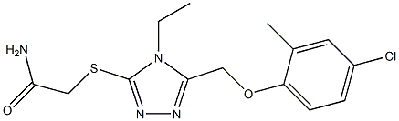 2-[[5-[(4-chloro-2-methylphenoxy)methyl]-4-ethyl-1,2,4-triazol-3-yl]sulfanyl]acetamide 结构式