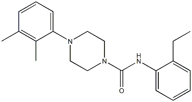 4-(2,3-dimethylphenyl)-N-(2-ethylphenyl)piperazine-1-carboxamide,,结构式