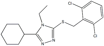3-cyclohexyl-5-[(2,6-dichlorophenyl)methylsulfanyl]-4-ethyl-1,2,4-triazole,,结构式