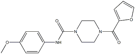 4-(furan-2-carbonyl)-N-(4-methoxyphenyl)piperazine-1-carboxamide 结构式