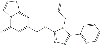 7-[(4-prop-2-enyl-5-pyridin-2-yl-1,2,4-triazol-3-yl)sulfanylmethyl]-[1,3]thiazolo[3,2-a]pyrimidin-5-one,,结构式